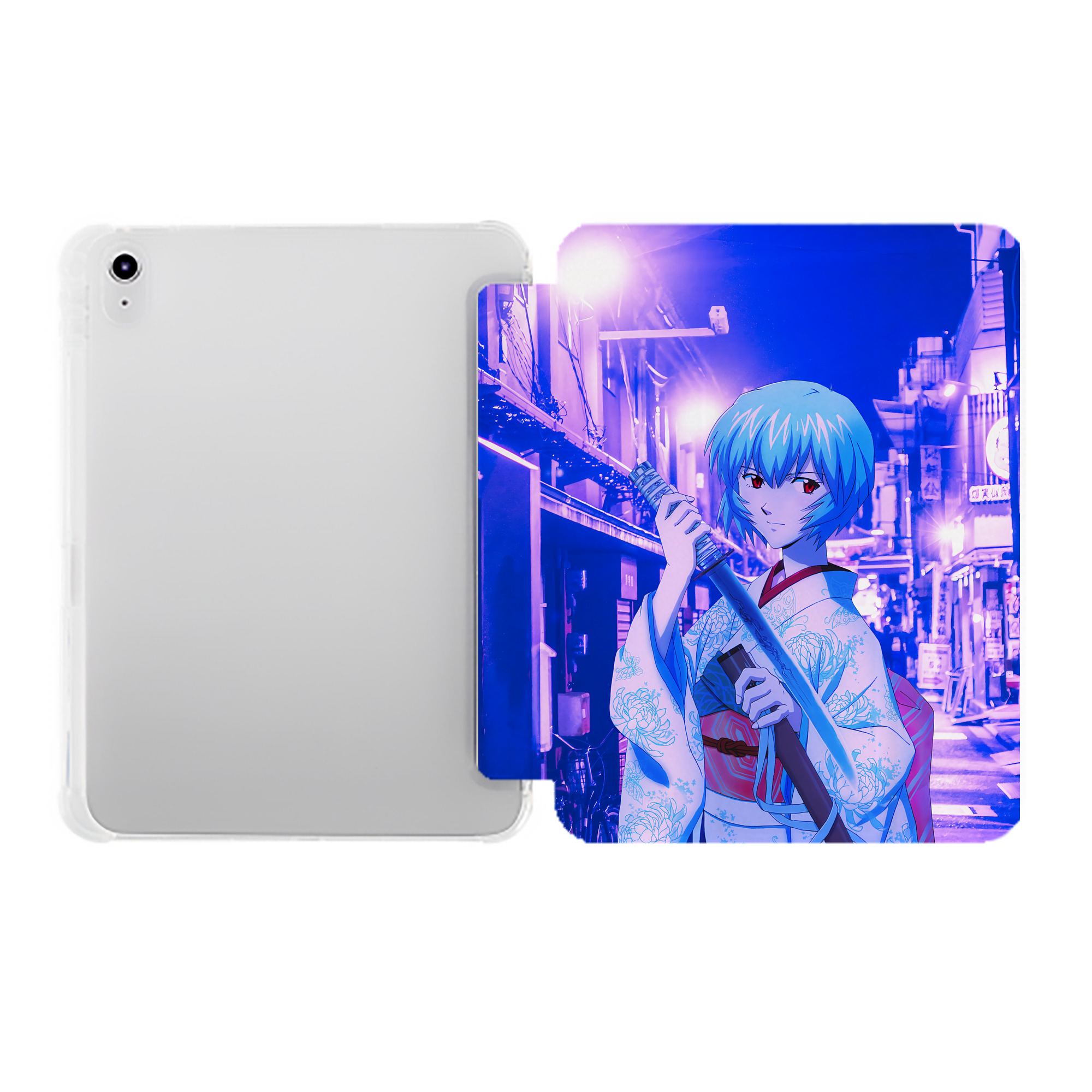 （画像用） EVA 新世紀エヴァンゲリオン IPad ケース ペン収納付き 三つ折りスタンド PUレザー×シリコン 対応機種9.5/10.5/10.9インチ